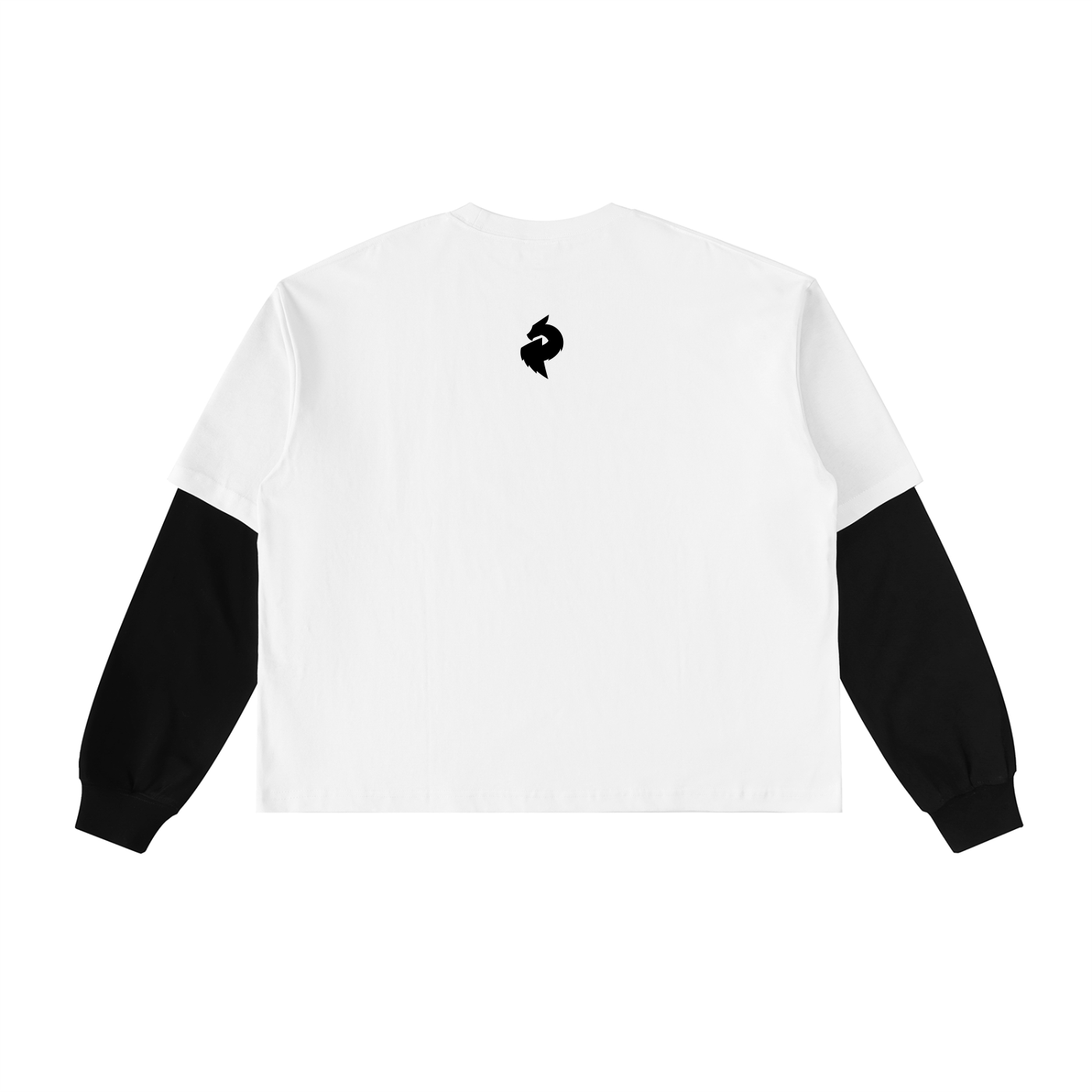 White with Black Layered Contrast Sleeve Cotton T-ShirtLayered Contrast Sleeve Cotton T-ShirtWhite with Black Layered Contrast Sleeve Cotton T-Shirt251010PODPR1174001