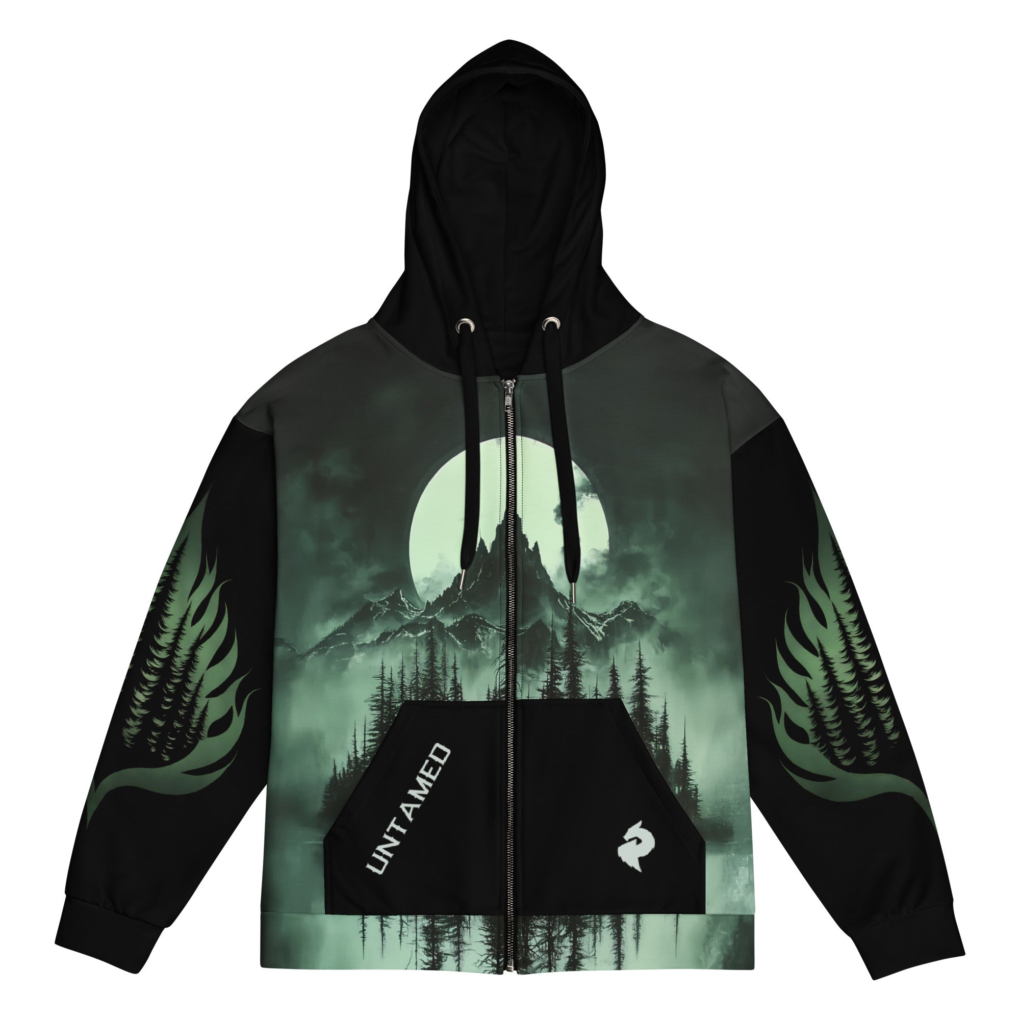 Wild Soul - Eco Unisex Zip Hoodie - Eco Unisex Zip - up Hoodie - DRAGON FOXX™ - Product mockup - 2942762_18522 - 2XS - Scenery Art - Character Art by Dragon Foxx® - Dragon Foxx® Men's Hoodie - Dragon Foxx® Men's Hoodies