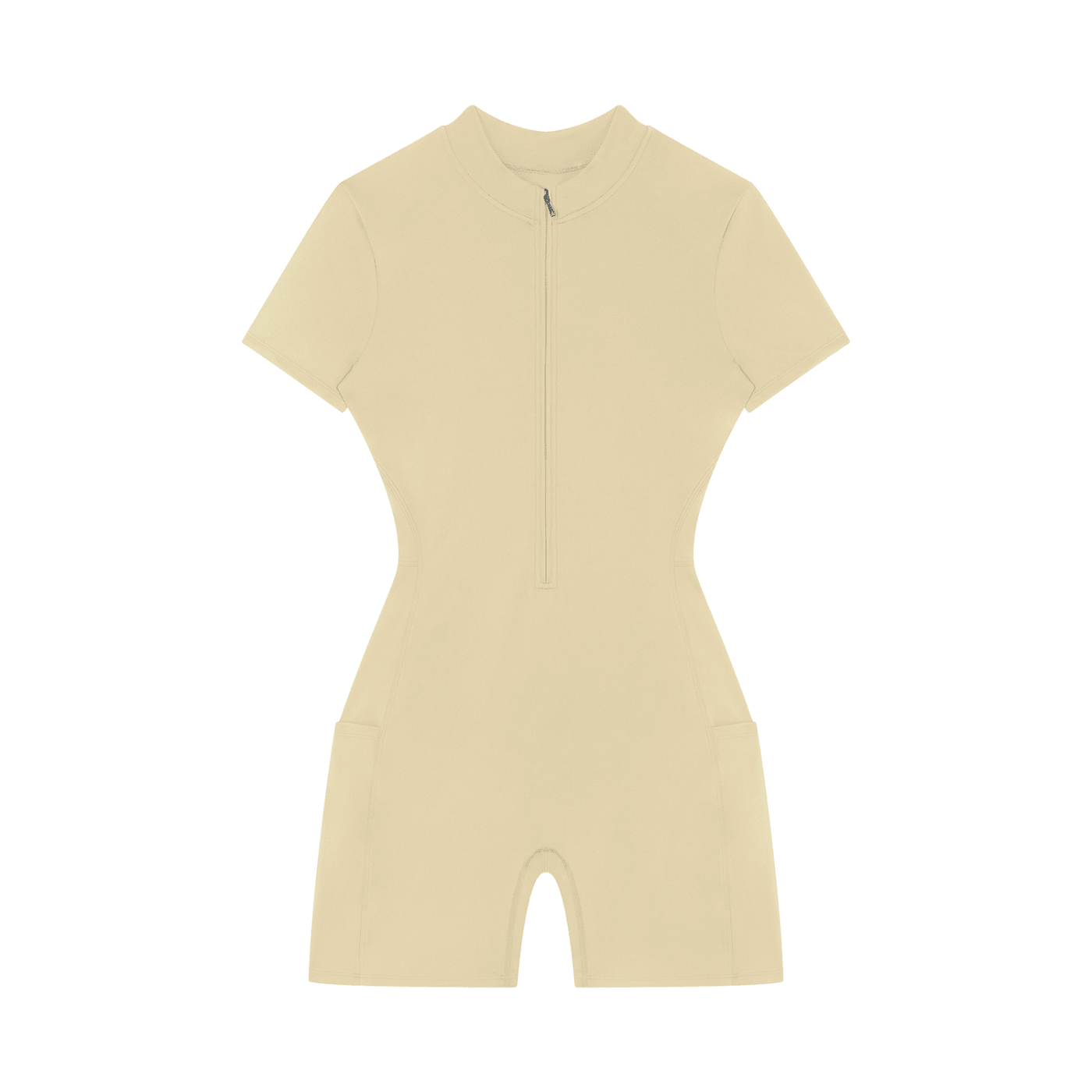Women's Apricot Quarter-Zip Short Sleeve RomperRomperWomen's Apricot Quarter-Zip Short Sleeve Romper260618PODAG2634001