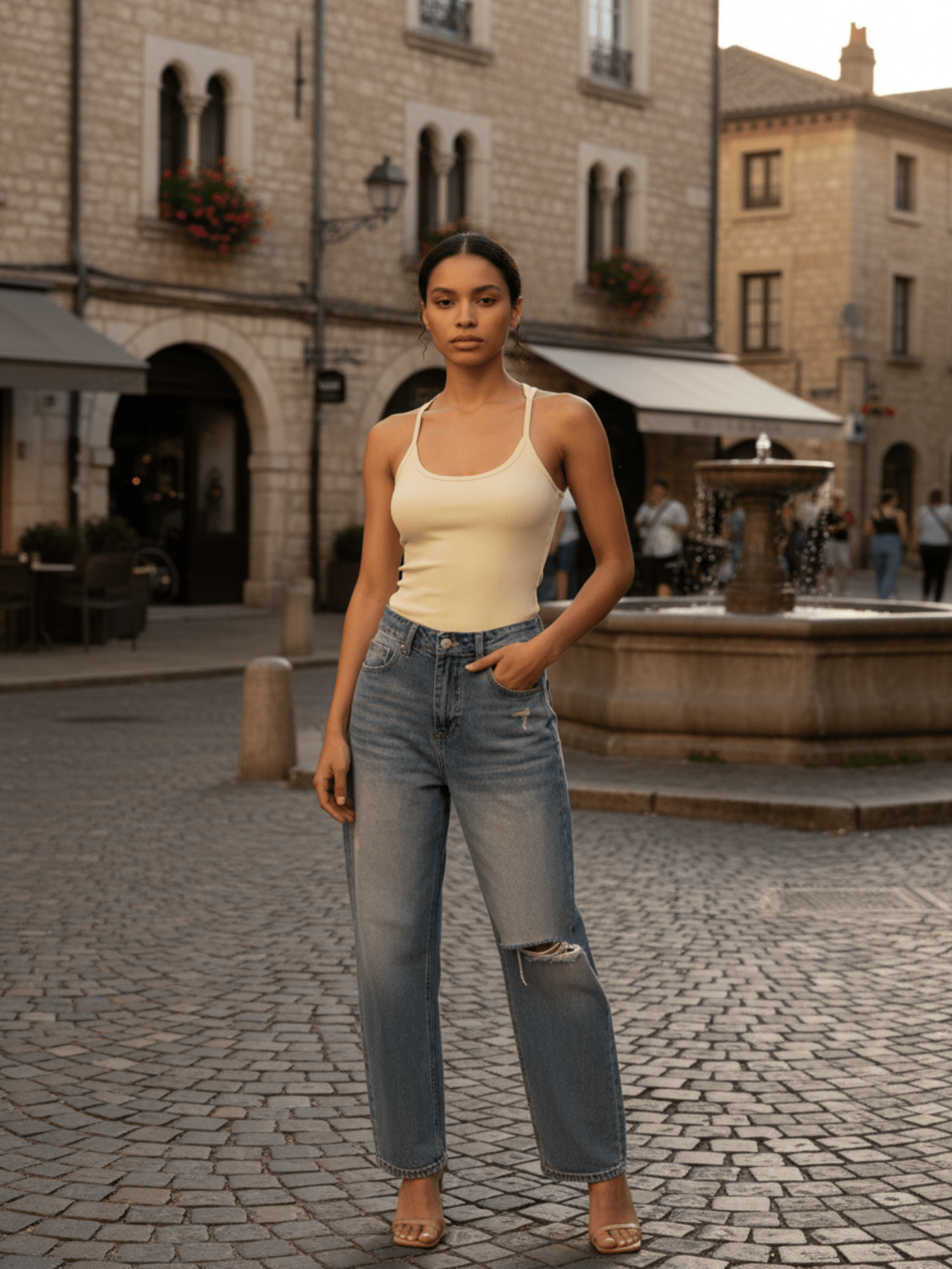 Women's Apricot Slim Fit Ribbed Racerback Tank TopSlim Fit Ribbed Racerback Tank TopWomen's Apricot Slim Fit Ribbed Racerback Tank Top260419PODAC3842001