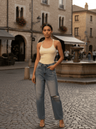 Women's Apricot Slim Fit Ribbed Racerback Tank TopSlim Fit Ribbed Racerback Tank TopWomen's Apricot Slim Fit Ribbed Racerback Tank Top260419PODAC3842001