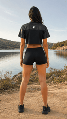 Women’s Black Cropped Paneled V - Neck JerseyCropped Paneled V - Neck JerseyWomen’s Black Cropped Paneled V - Neck Jersey260601PODAA4630001