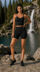 Women’s Black - DF Orange High Rise Yoga ShortsHigh Rise Yoga ShortsWomen’s Black - DF Orange High Rise Yoga Shorts260530PODBK2542001