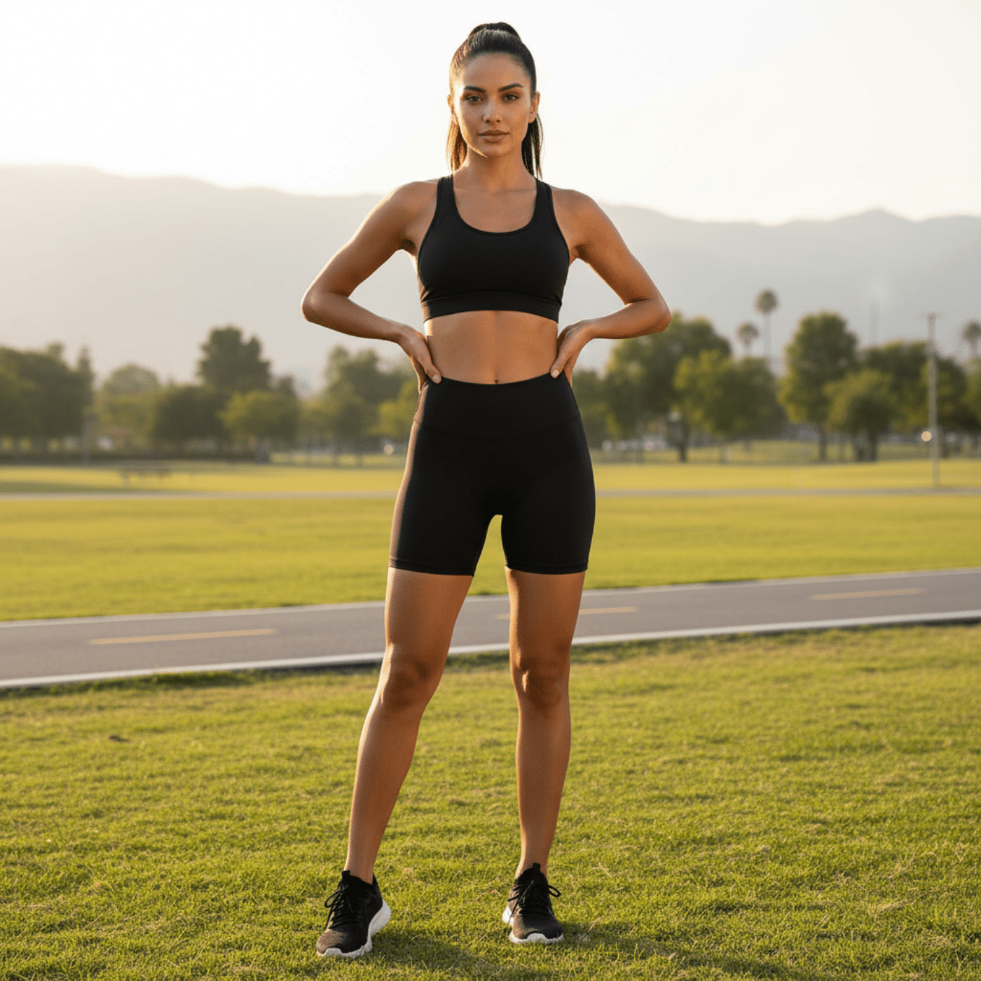 Women's Black High - Waisted Biker ShortsHigh - Waisted Biker ShortsWomen's Black High - Waisted Biker Shorts260507PODBJ4341001