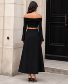 Women's Black Knit Maxi SkirtKnit Maxi SkirtWomen's Black Knit Maxi Skirt260502PODBL3618001