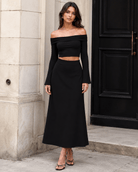 Women's Black Knit Maxi SkirtKnit Maxi SkirtWomen's Black Knit Maxi Skirt260502PODBL3618001