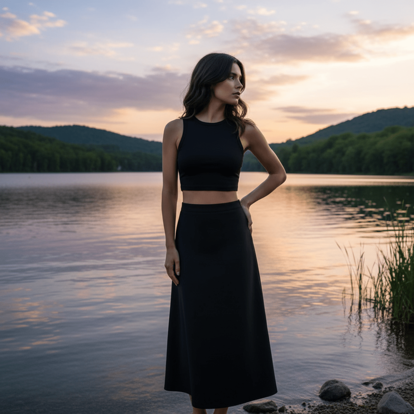 Women's Black Knit Maxi SkirtKnit Maxi SkirtWomen's Black Knit Maxi Skirt260502PODBL3618001