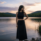 Women's Black Knit Maxi SkirtKnit Maxi SkirtWomen's Black Knit Maxi Skirt260502PODBL3618001