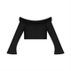 Women's Black Off - the - Shoulder Bell Sleeve Crop T-ShirtOff - the - Shoulder Bell Sleeve Crop T-ShirtWomen's Black Off - the - Shoulder Bell Sleeve Crop T-Shirt260507PODND2274001