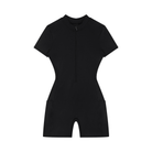 Women's Black Quarter-Zip Short Sleeve RomperRomperWomen's Black Quarter-Zip Short Sleeve Romper260617PODAG2565001