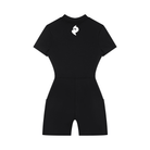 Women's Black Quarter-Zip Short Sleeve RomperRomperWomen's Black Quarter-Zip Short Sleeve Romper260617PODAG2565001