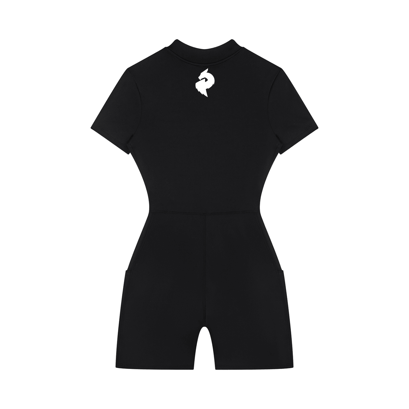 Women's Black Quarter-Zip Short Sleeve RomperRomperWomen's Black Quarter-Zip Short Sleeve Romper260617PODAG2565001