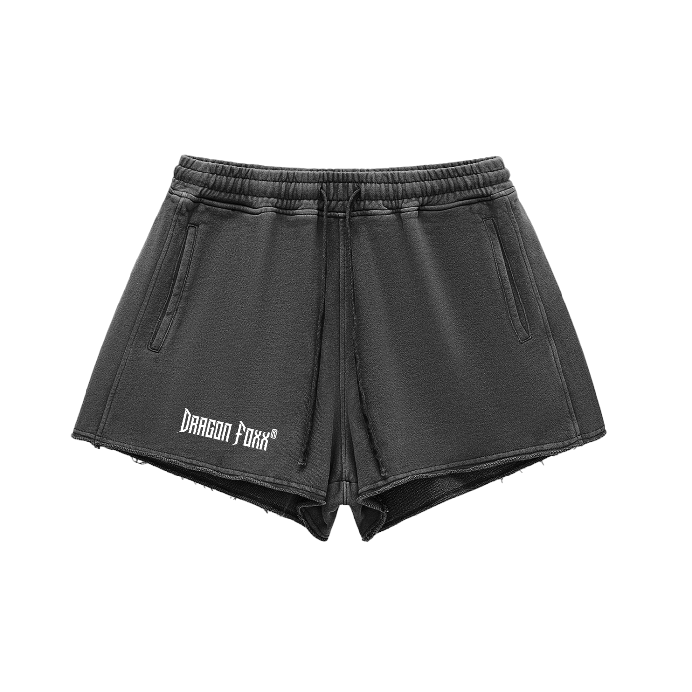 Women's Black Snow Washed Raw Edge Drawstring ShortsSnow Washed Raw Edge Drawstring ShortsWomen's Black Snow Washed Raw Edge Drawstring Shorts250803PODBJ0845001