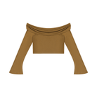 Women's Brown Off - the - Shoulder Bell Sleeve Crop T-ShirtOff - the - Shoulder Bell Sleeve Crop T-ShirtWomen's Brown Off - the - Shoulder Bell Sleeve Crop T-Shirt260507PODND2296001
