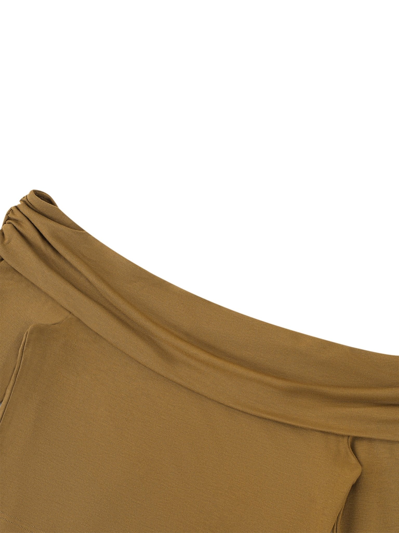 Women's Brown Off - the - Shoulder Bell Sleeve Crop T-ShirtOff - the - Shoulder Bell Sleeve Crop T-ShirtWomen's Brown Off - the - Shoulder Bell Sleeve Crop T-Shirt260507PODND2296001