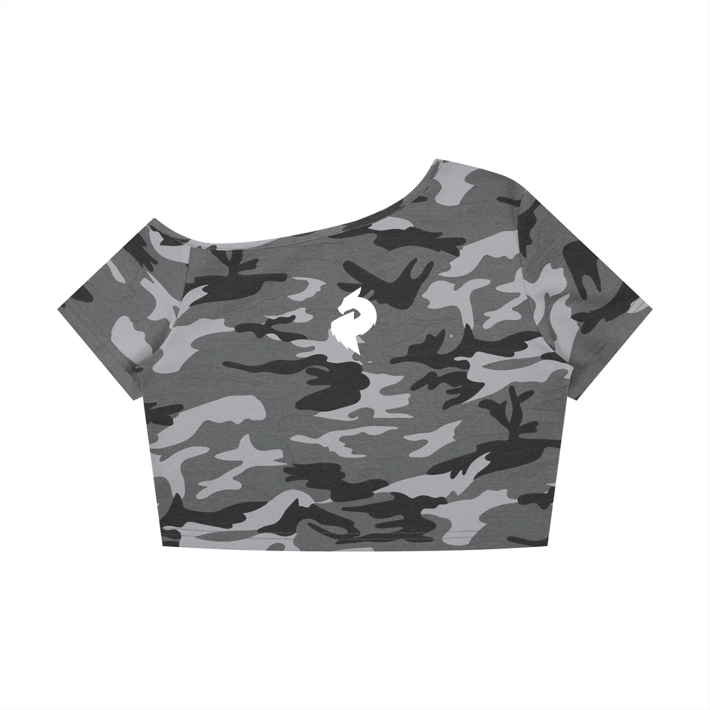 Women's Camo Off-Shoulder Crop T-ShirtCrop Top TeeWomen's Camo Off-Shoulder Crop T-Shirt260805PODAA3362009