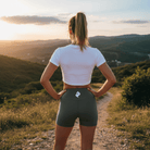 Women's Dark Gray High - Waisted Biker ShortsHigh - Waisted Biker ShortsWomen's Dark Gray High - Waisted Biker Shorts260508PODBJ0986001