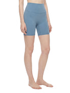 Women's Gray Blue High - Waisted Biker ShortsHigh - Waisted Biker ShortsWomen's Gray Blue High - Waisted Biker Shorts260508PODBJ1021001