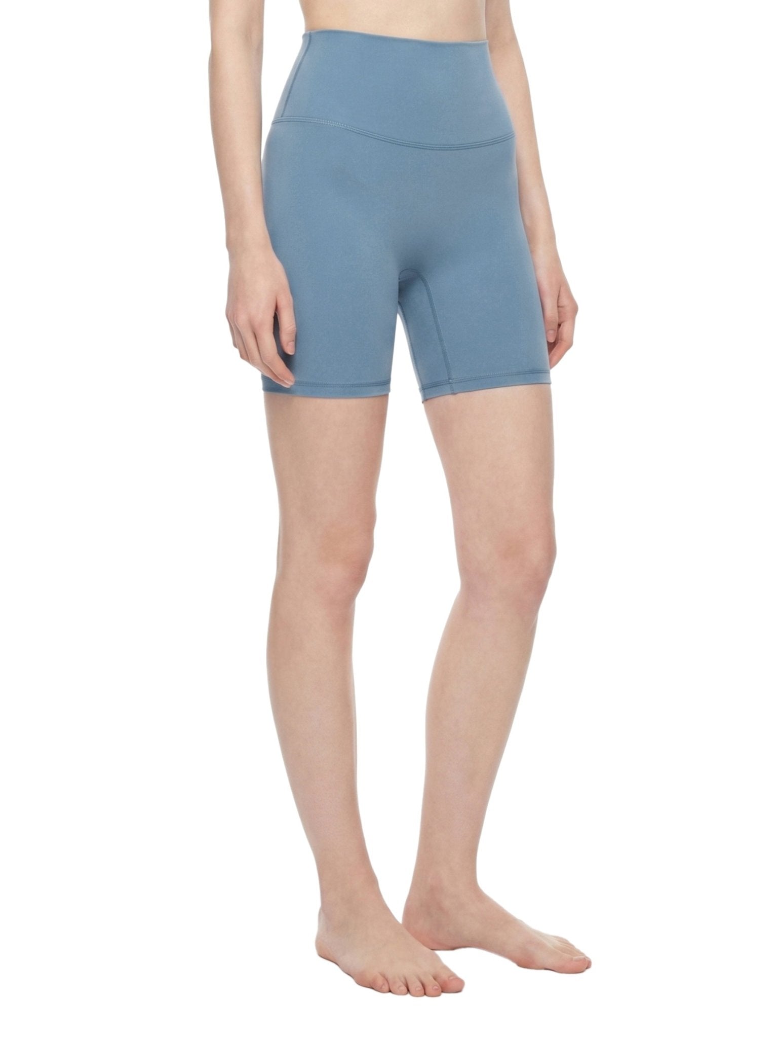 Women's Gray Blue High - Waisted Biker ShortsHigh - Waisted Biker ShortsWomen's Gray Blue High - Waisted Biker Shorts260508PODBJ1021001