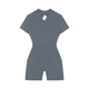 Women's Gray Blue Quarter-Zip Short Sleeve RomperRomperWomen's Gray Blue Quarter-Zip Short Sleeve Romper260617PODAG2706001