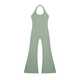 Women’s Gray Green Halter Flared JumpsuitHalter Flared JumpsuitWomen’s Gray Green Halter Flared Jumpsuit260607PODAG1786001