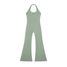 Women’s Gray Green Halter Flared JumpsuitHalter Flared JumpsuitWomen’s Gray Green Halter Flared Jumpsuit260607PODAG1786001