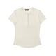 Women's Ivory White Modal Bodycon Henley ShirtWomen's Modal Bodycon Henley ShirtWomen's Ivory White Modal Bodycon Henley Shirt250906PODAA0952001