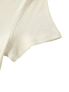 Women's Ivory White Modal Bodycon Henley ShirtWomen's Modal Bodycon Henley ShirtWomen's Ivory White Modal Bodycon Henley Shirt250906PODAA0952001