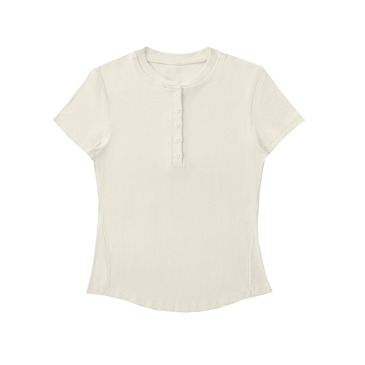 Women's Ivory White Modal Bodycon Henley ShirtWomen's Modal Bodycon Henley ShirtWomen's Ivory White Modal Bodycon Henley Shirt250906PODAA0952001