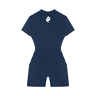 Women's Navy Blue Quarter-Zip Short Sleeve RomperRomperWomen's Navy Blue Quarter-Zip Short Sleeve Romper260618PODAG2649001