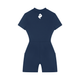 Women's Navy Blue Quarter-Zip Short Sleeve RomperRomperWomen's Navy Blue Quarter-Zip Short Sleeve Romper260618PODAG2649001