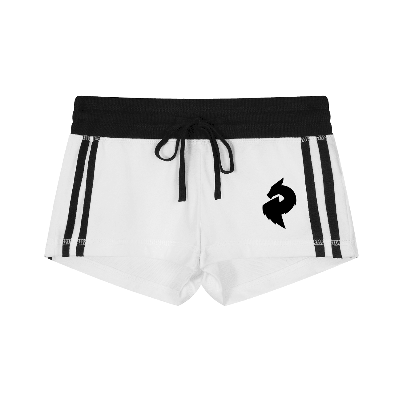 Women's White Contrast Stripe Track ShortsContrast Stripe Track ShortsWomen's White Contrast Stripe Track Shorts260419PODBJ1697001