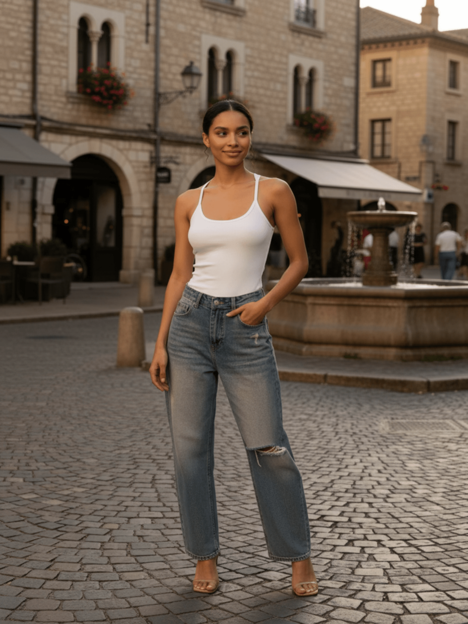 Women's White Slim Fit Ribbed Racerback Tank TopSlim Fit Ribbed Racerback Tank TopWomen's White Slim Fit Ribbed Racerback Tank Top260419PODAC3820001