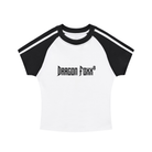 Women's White with Black Contrast Stripes Bodycon Raglan Sleeve T-ShirtContrast Stripes Bodycon Raglan Sleeve T-ShirtWomen's White with Black Contrast Stripes Bodycon Raglan Sleeve T-Shirt251001PODAA1090001