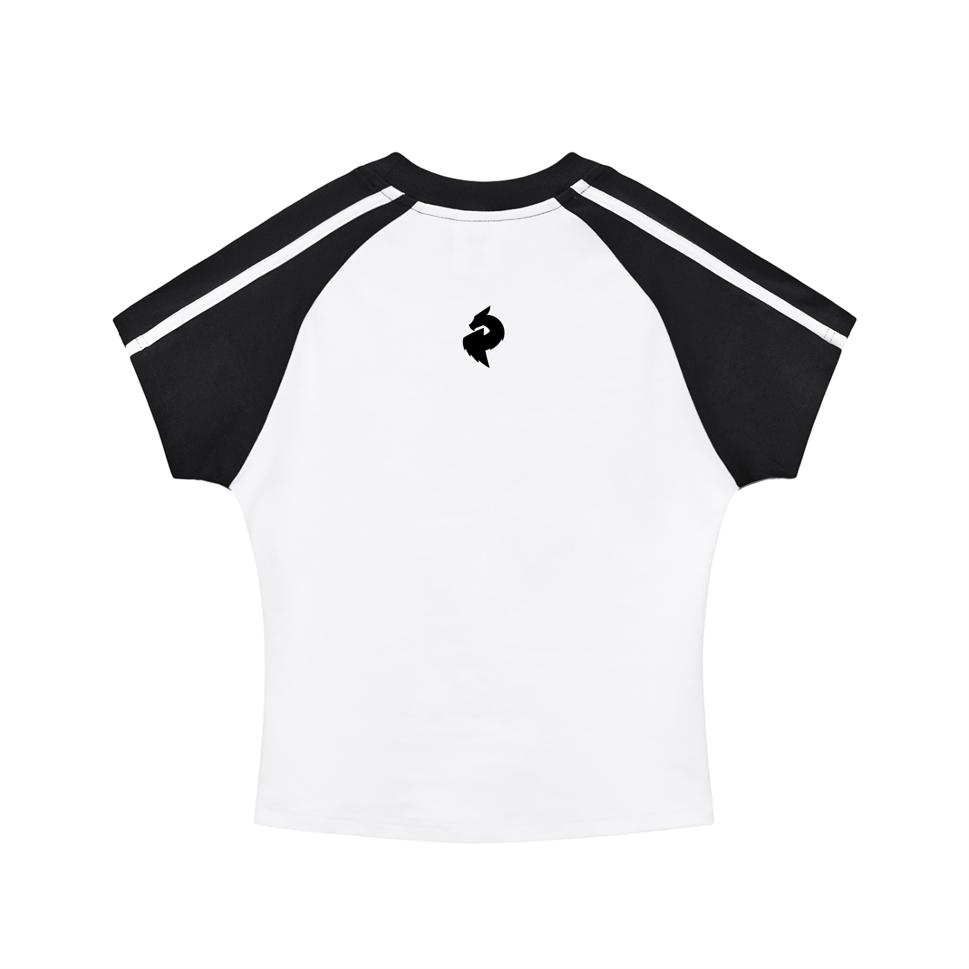 Women's White with Black Contrast Stripes Bodycon Raglan Sleeve T-ShirtContrast Stripes Bodycon Raglan Sleeve T-ShirtWomen's White with Black Contrast Stripes Bodycon Raglan Sleeve T-Shirt251001PODAA1090001