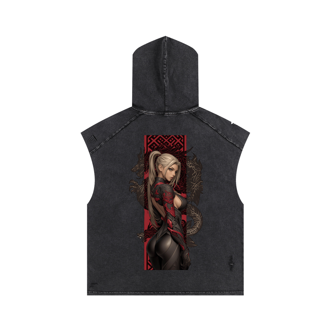 Zhayra Korrath Black Snow Washed Boxy Hooded Tank TopSnow Washed Boxy Hooded Tank TopZhayra Korrath Black Snow Washed Boxy Hooded Tank Top250811PODPT0240001