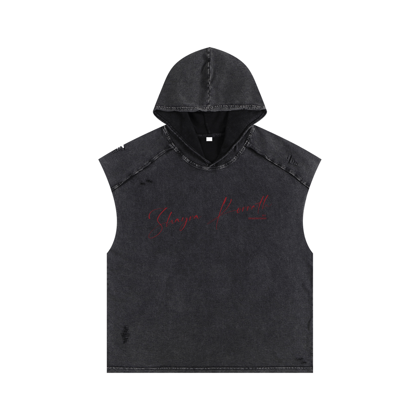 Zhayra Korrath Black Snow Washed Boxy Hooded Tank TopSnow Washed Boxy Hooded Tank TopZhayra Korrath Black Snow Washed Boxy Hooded Tank Top250811PODPT0240001