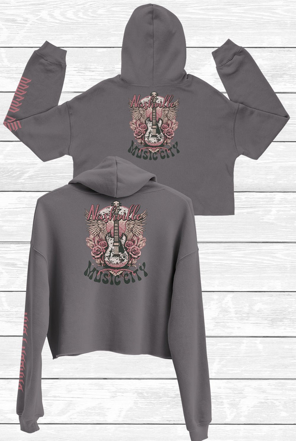 COUNTRY Girl - Nashville Music City Crop Hoodie - COUNTRY Girl - Nashville Music City Crop Hoodie - DRAGON FOXX™ - 8586252_9633 - Black - S - Crop Hoodie - Black Crop Hoodie - Black Hoodie - Country Girl