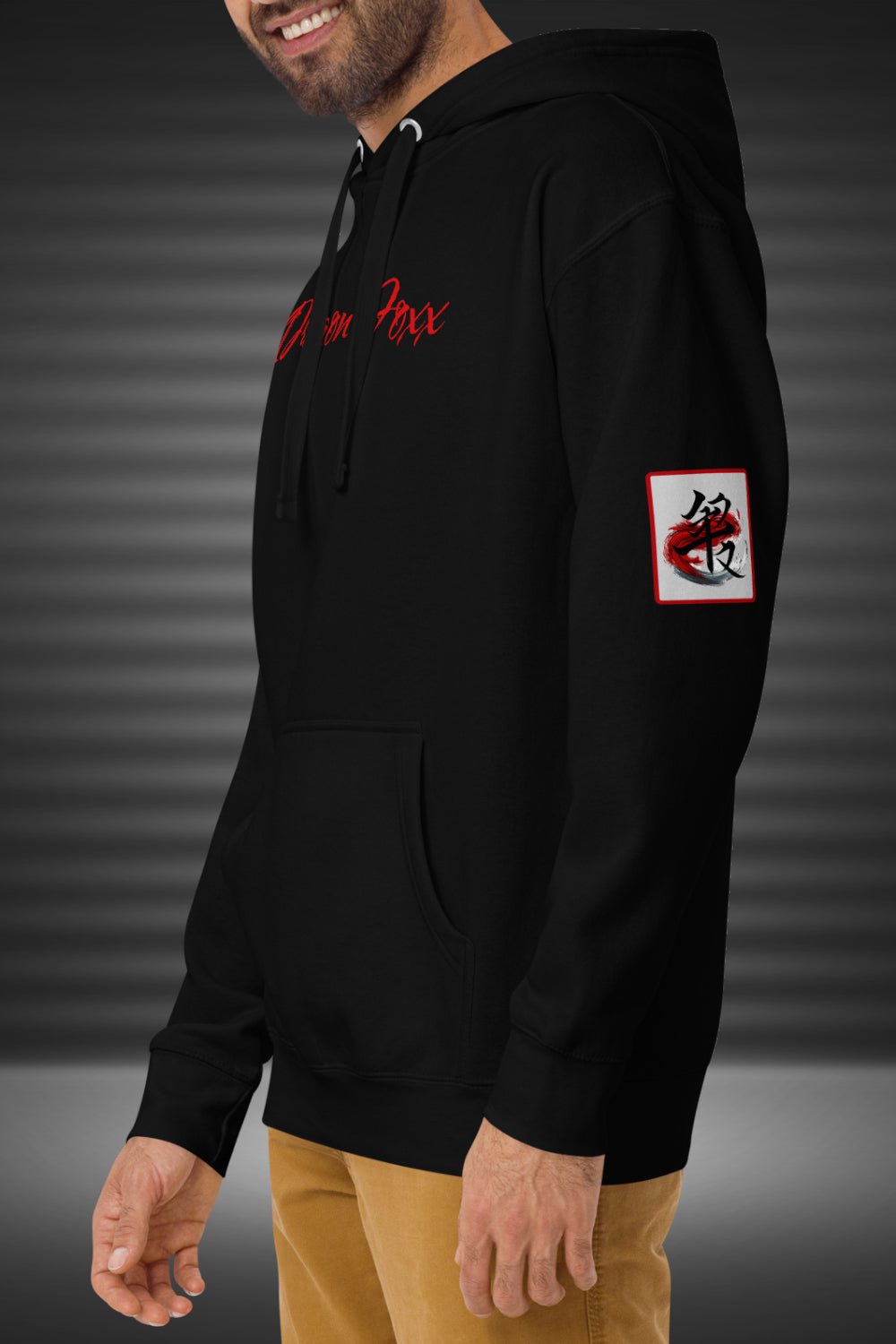 Crimson Drake - Dragon Foxx™ Men's Black HoodieMen's Hoodie1098017_10779