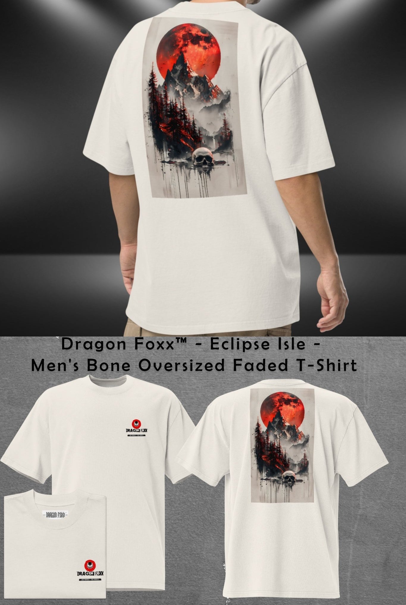 Dragon Foxx™ - Eclipse Isle - Men's Bone Oversized Faded T-Shirt - Men's T-Shirts - DRAGON FOXX™ - Dragon Foxx™ - Eclipse Isle - Men's Bone Oversized Faded T-Shirt - 7344420_17570 - S - Faded Bone - Dragon Foxx™ - Dragon Foxx™ - Eclipse Isle - Men's Bone Oversized faded T-Shirt - Dragon Foxx™ - Eclipse Isle - Men's Oversized faded T-Shirt