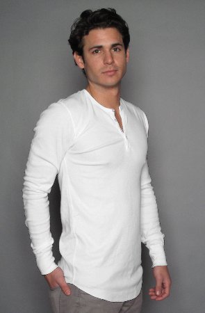 Dragon Foxx™ Men's White Long Sleeve HenleyMen's Long Sleeve T-shirtAPQ - 4372935S6A0