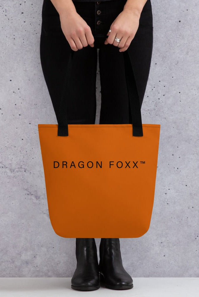 Dragon Foxx™ Orange and Black Tote Bag - Tote Bags - DRAGON FOXX™ - Dragon Foxx™ Orange and Black Tote Bag - 2592300_4533 - 15″×15″ - Orange / Black - 15 by 15 Tote Bag - Accessories - Bags
