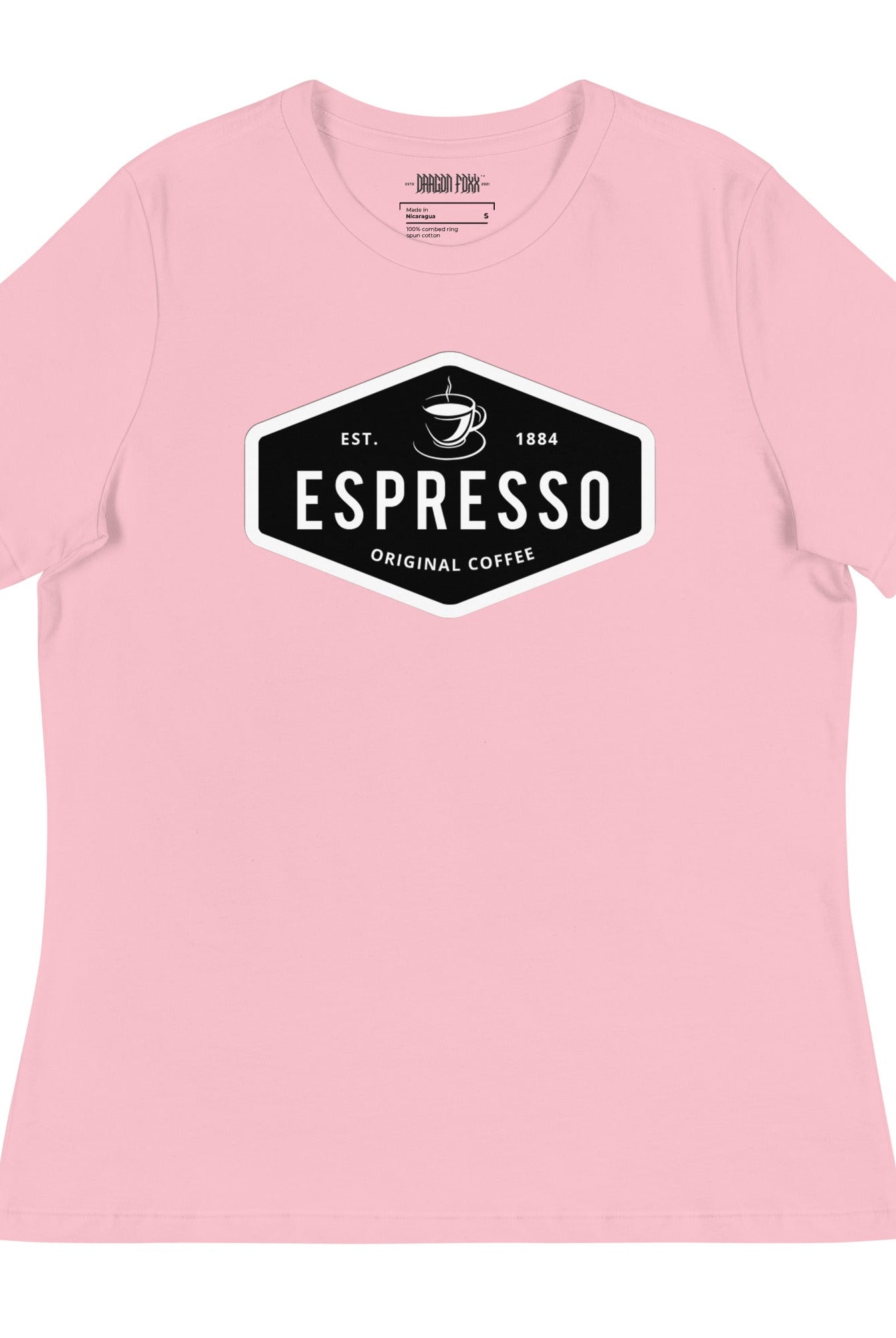 ESPRESSO - Women's Relaxed Fit Graphic T-Shirt in 16 Colors - Women's Relaxed Fit Graphic T-Shirt - DRAGON FOXX™ - 7218598_10241 - Pink - S - Athletic Heather T-shirt - Berry T-shirt - Black T-shirt