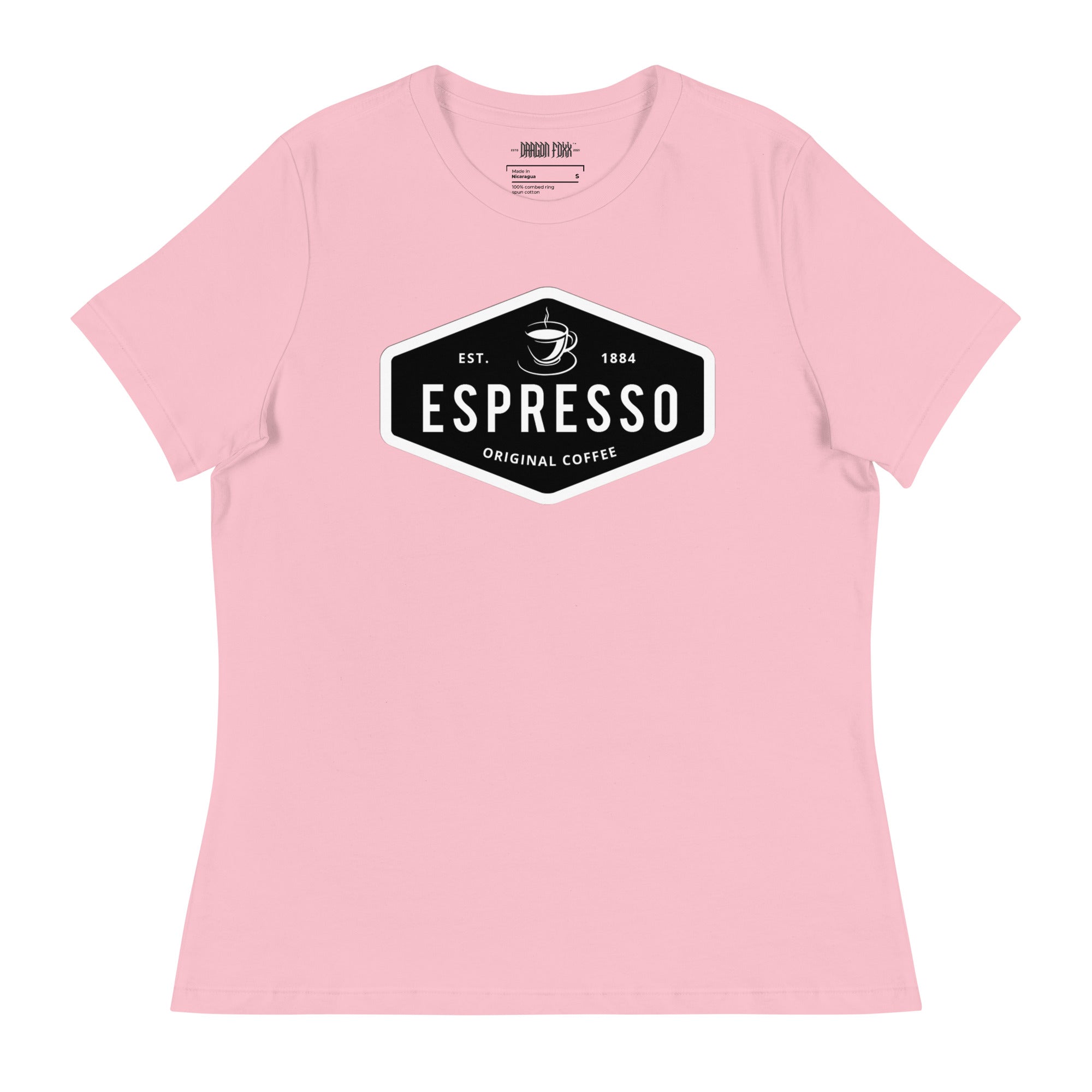 ESPRESSO - Women's Relaxed Fit Graphic T-Shirt in 16 Colors - Women's Relaxed Fit Graphic T-Shirt - DRAGON FOXX™ - 7218598_10241 - Pink - S - Athletic Heather T-shirt - Berry T-shirt - Black T-shirt