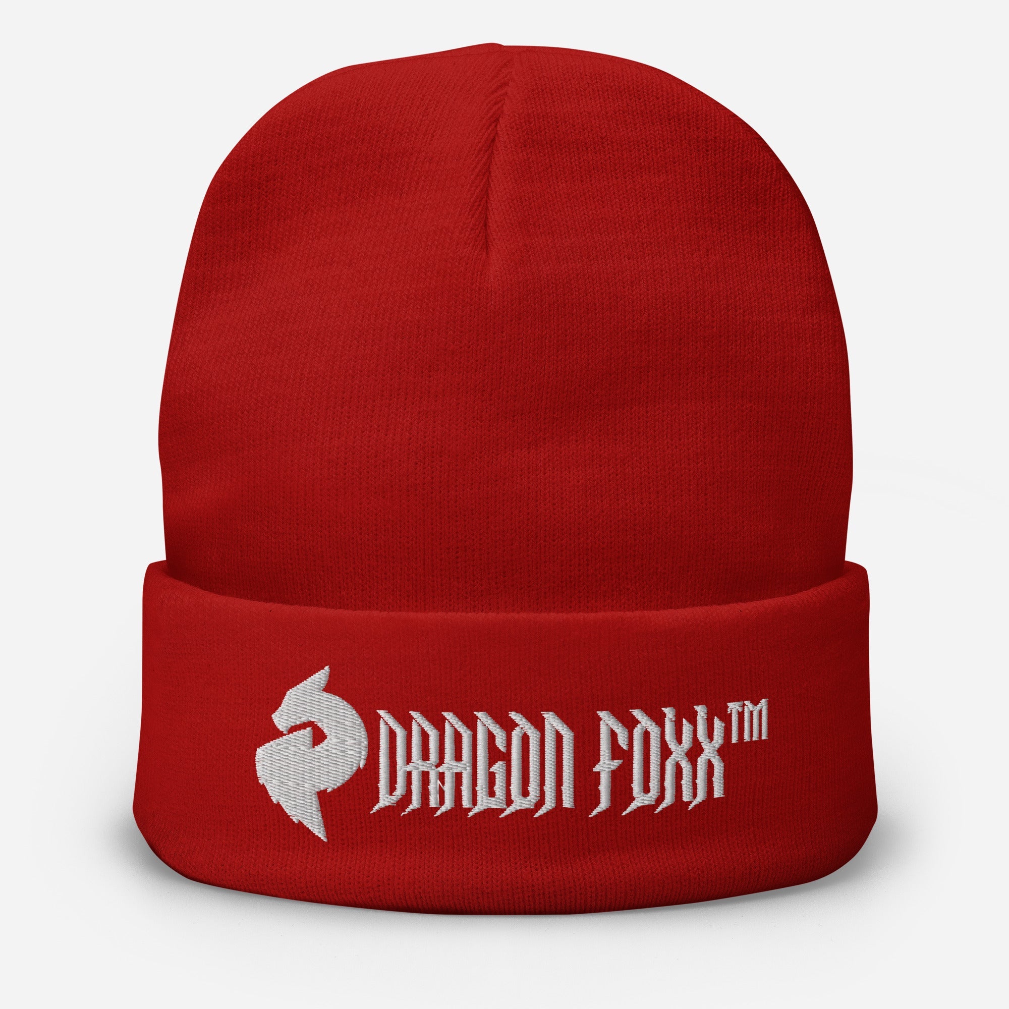 His or Hers Dragon Foxx™ Embroidered Beanie in 6 Colors - Dragon Foxx™ Embroidered Beanie - DRAGON FOXX™ - His or Hers Dragon Foxx™ Embroidered Beanie in 6 Colors - 9861092_4521 - Red - - Beanies - Black Beanie - Dark Green Beanie