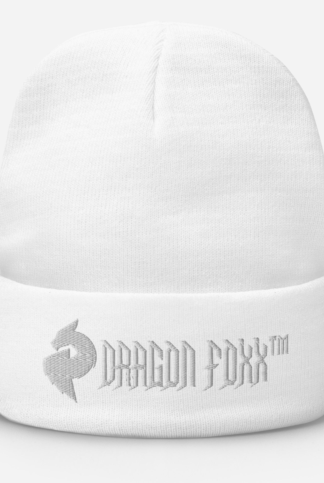 His or Hers Dragon Foxx™ Embroidered Beanie in 6 Colors - Dragon Foxx™ Embroidered Beanie - DRAGON FOXX™ - His or Hers Dragon Foxx™ Embroidered Beanie in 6 Colors - 9861092_4525 - White - - Beanies - Black Beanie - Dark Green Beanie