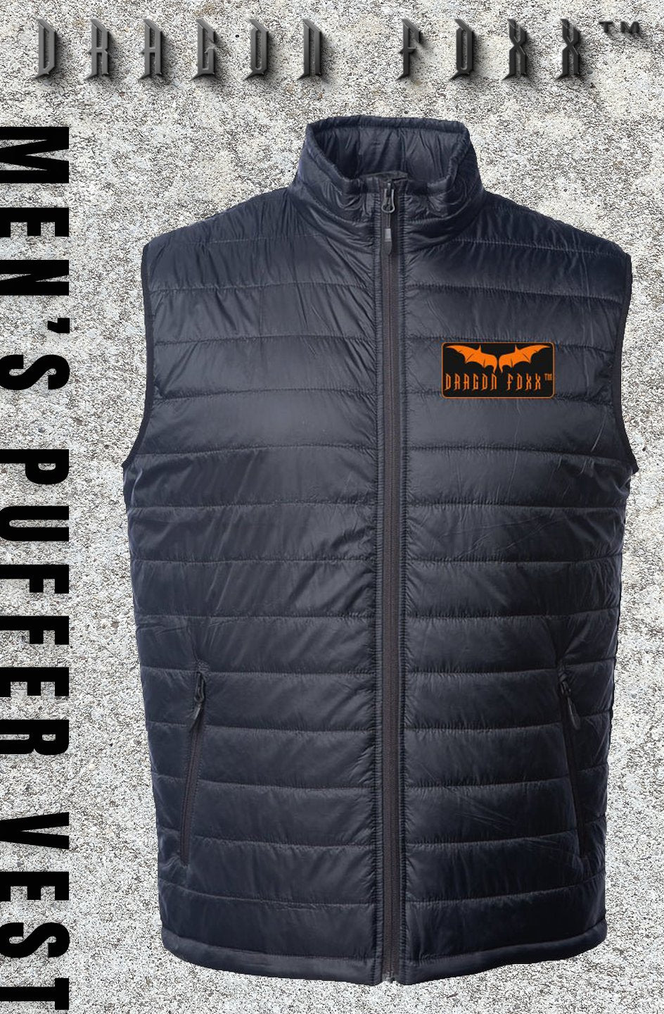 Men's Dragon Foxx™ Dragon Wings - Black Puffer VestMen's Puffer VestAPQ - 4432189S5A1