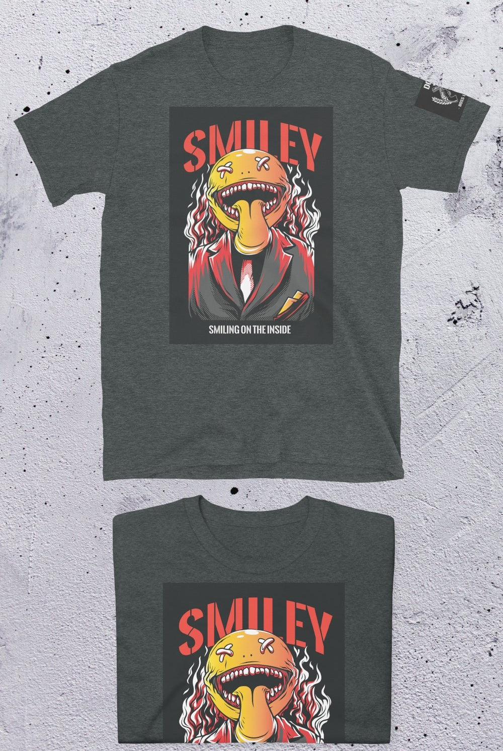 Men's Graphic T-Shirt - SMILEY - Gamer Tee - Men's Graphic T-Shirt - DRAGON FOXX™ - 6382885_483 - Dark Heather - S - Dragon Foxx™ - Dragon Foxx™ Gamer T-Shirt - Gamer Tee