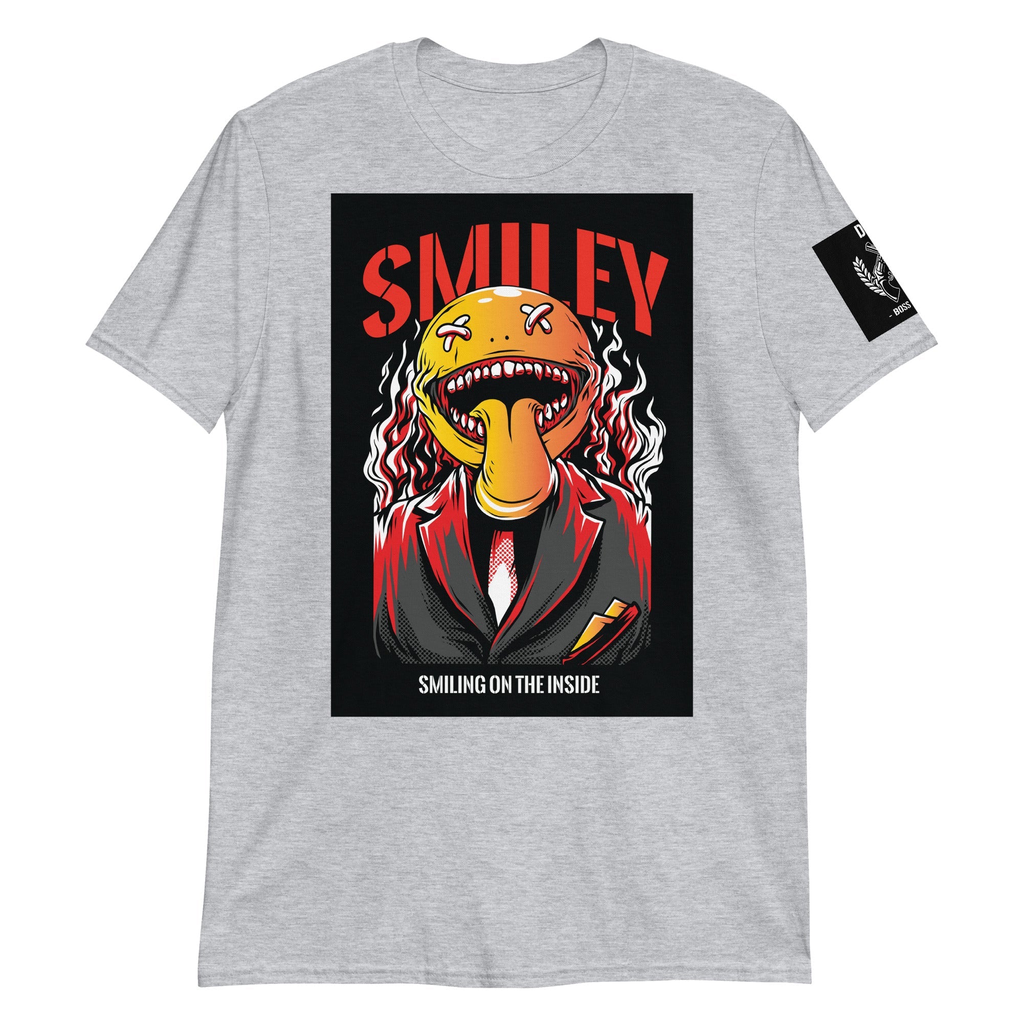 Men's Graphic T-Shirt - SMILEY - Gamer Tee - Men's Graphic T-Shirt - DRAGON FOXX™ - 6382885_503 - Sport Grey - S - Dragon Foxx™ - Dragon Foxx™ Gamer T-Shirt - Gamer Tee