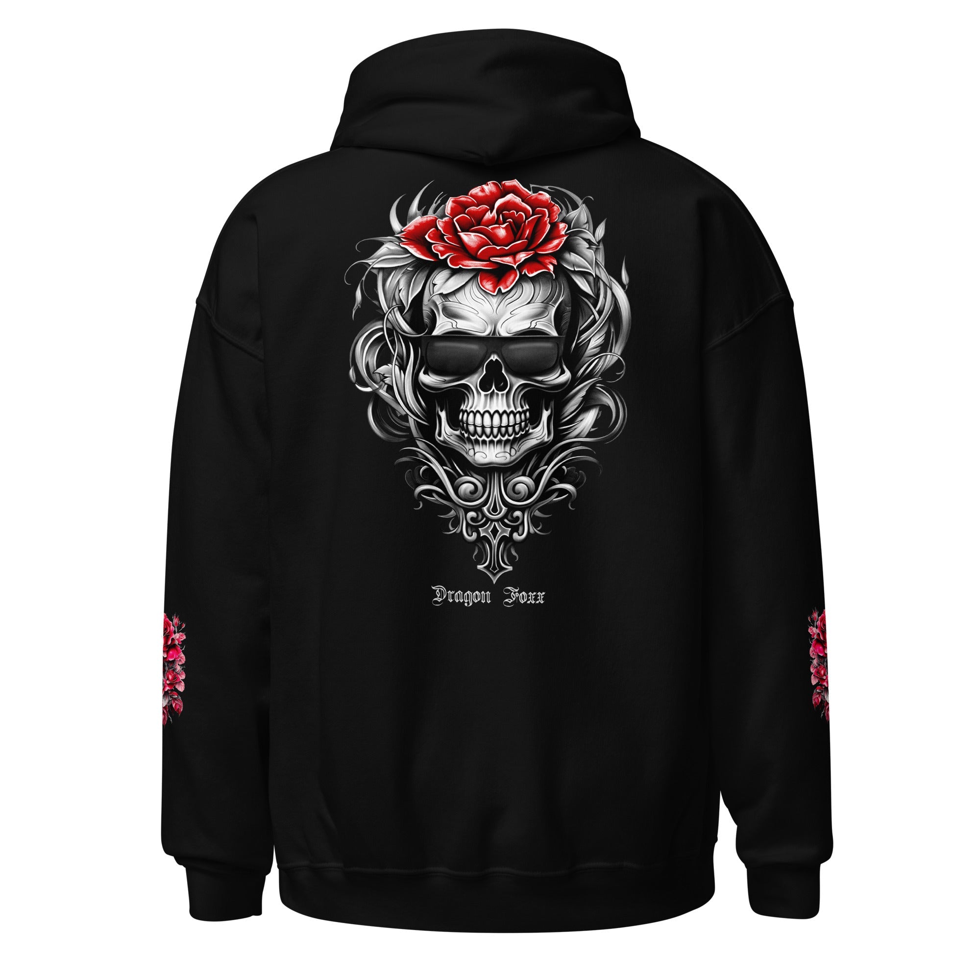 Red Roses - Women's Graphic Hoodie - Women's Graphic Hoodie - DRAGON FOXX™ - Red Roses - Women's Graphic Hoodie - 6881420_5530 - Black - S - Black Hoodie - Dragon Foxx™ - Graphic Hoodie